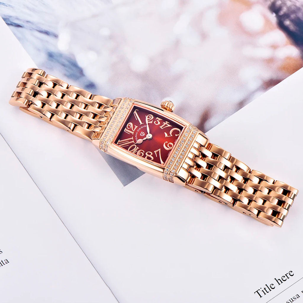 Women's Watch Pagani Design Sunflower Gold Red