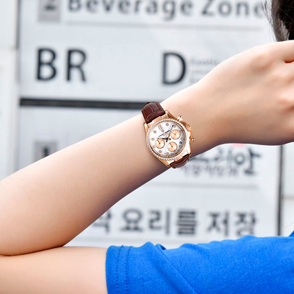 Women's Watch Pagani Design Daisy Gold Brown
