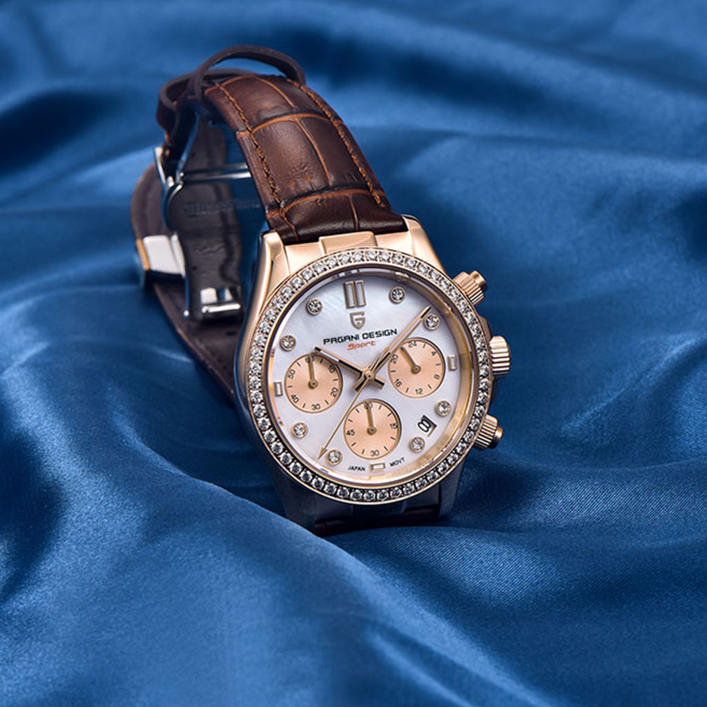 Women's Watch Pagani Design Daisy Gold Brown